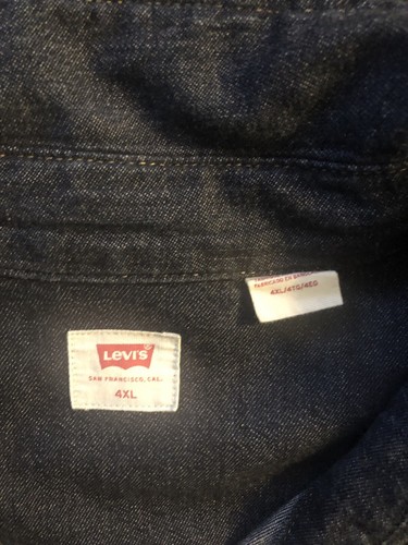 Men’s Levi’s Red Tab Blue Denim Western Snap Button Shirt Size:4XL - Picture 4 of 8