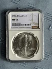 1986 MS69 NGC  American silver eagle .