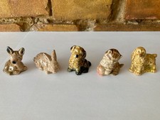 WADE WHIMSIES UK 2nd SERIES, SET 1, 1971: FAWN, RABBIT, MONGREL, KITTEN, SPANIEL