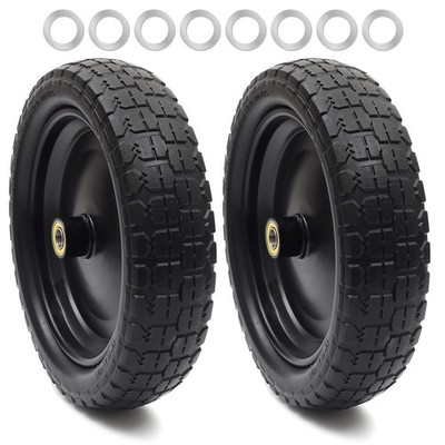 AR-PRO (2-Pack) 13'' Flat Free Tire and Wheel - Solid (2-Wheel), 2