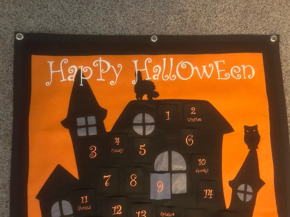 Pottery Barn Kids Happy Halloween Countdown Calendar Pockets Felt 42" x 32" BIG! - Image 3 of 4