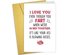Naughty Valentines Day Card for Him Her, Funny Wedding Anniversary Card for H...