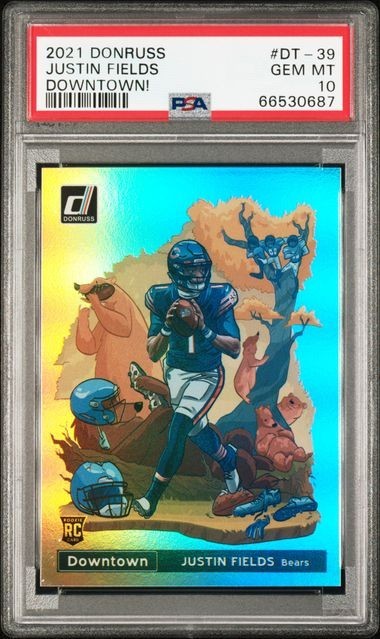 2021 Donruss Justin Fields #DT-39 Rookie RC Downtown GEM MT MINT PSA 10