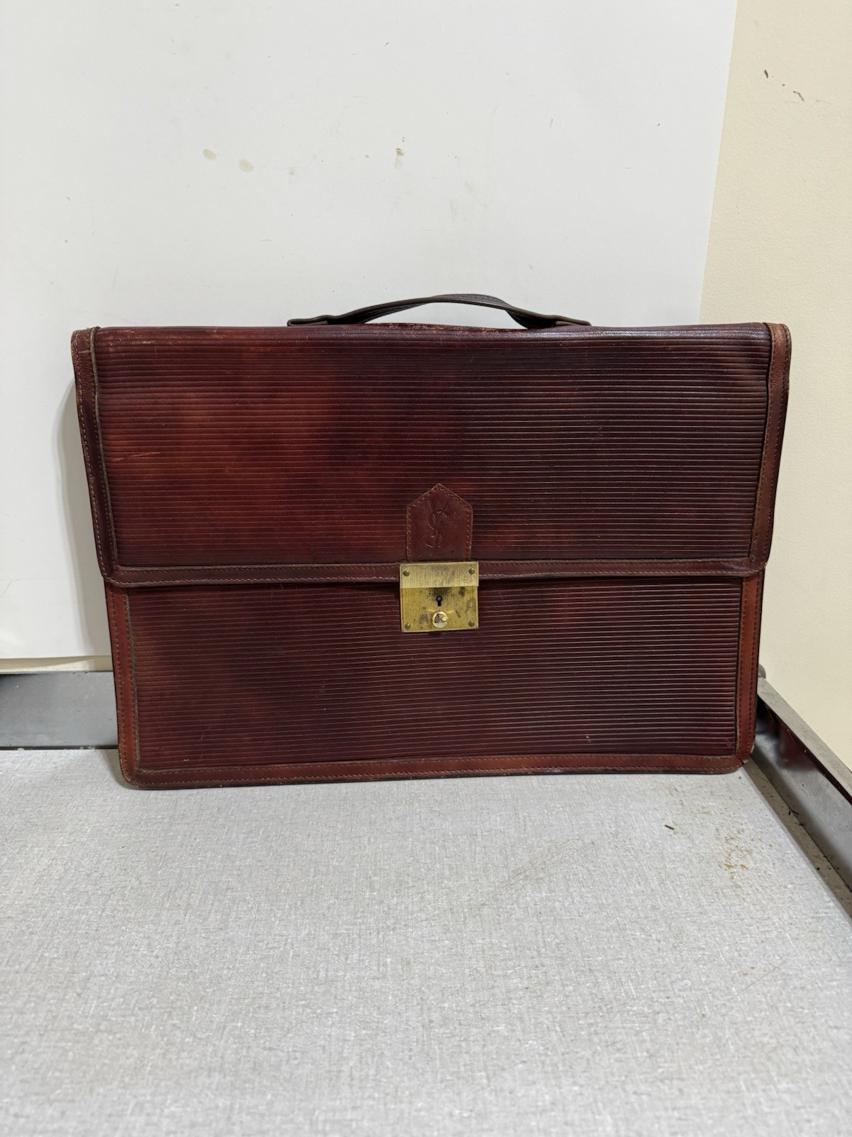 Borsa da lavoro YSL Yves Saint Laurent valigetta rossa vintage