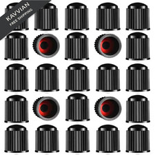 16 Pcs Tire Valve Stem Caps Upgraded Version With Sealing Ring For Car Black