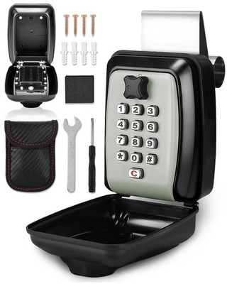 Car Lock Box Punch Button Combination Car Window Key Safe Box Portable Key St...