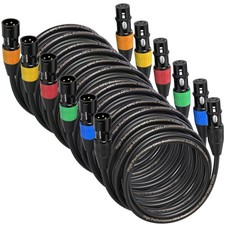 25ft XLR Microphone Cables 6 Pack Male to Female 3 Pin Pin Cables XLR 6 Pack