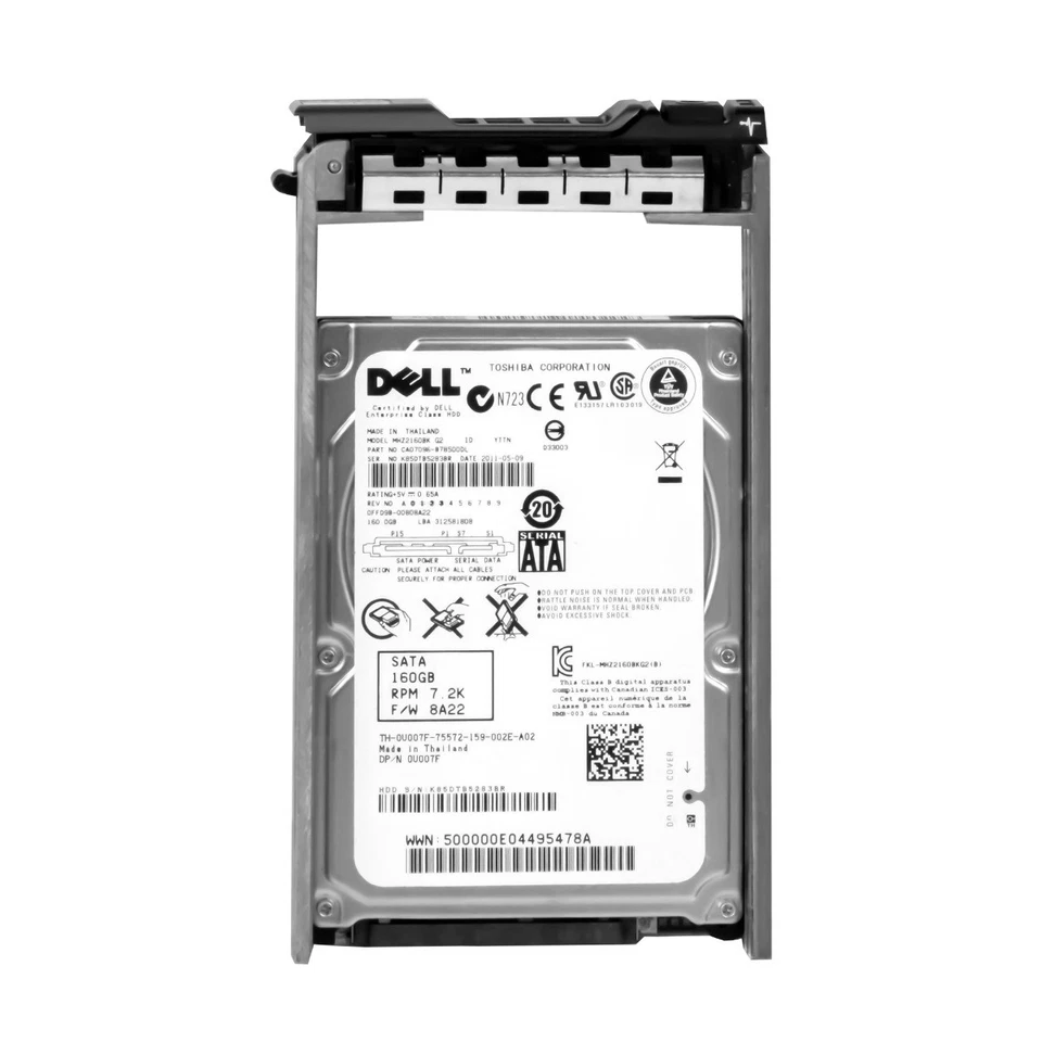 Disco Rigido DELL 0U007F MHZ2160BK G2 160GB 7.2K 16MB SATA II 2.5'' - Immagine 3 di 3