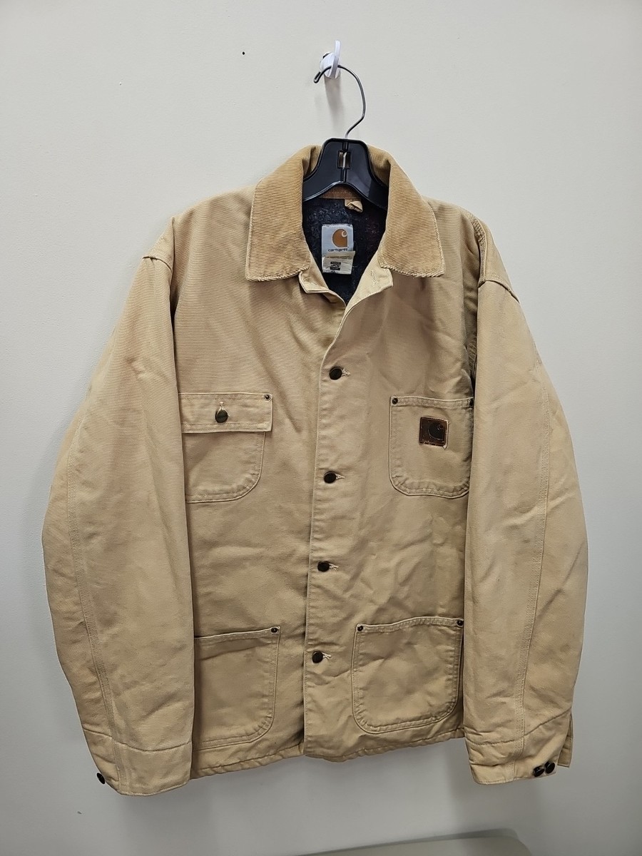 Vintage Carhartt Blanket Lined Chore Coat Medium C02WET Distressed