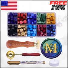 Initial Alphabet M Wax Seal Stamp Kit Classic Retro Letter Sealing Wax 200PC