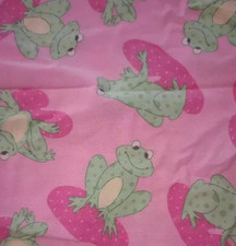 lily pad frog fun fabric 10 by 9 inch pink green 1pc