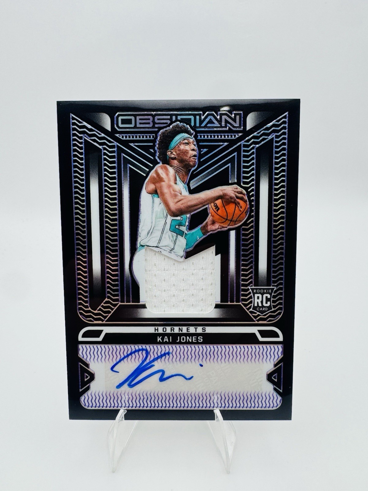 2021-22 Panini Obsidian Kai Jones RC AUTO RPA #RJI-KAI /35Charlotte Hornets