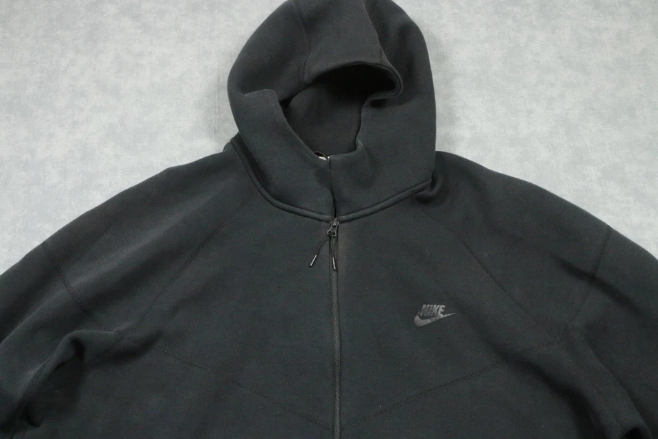 Sudadera con Capucha Nike Cremallera Completa Polar Para Hombres 4XL Negra Bolsillos con Cremallera Swoosh Logo Atlética Foto 2 de 4