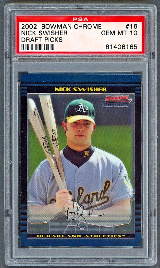 2002  Bowman Chrome - Nick Swisher (RC) Rookie Draft Picks #BDP16 PSA 10 view 13