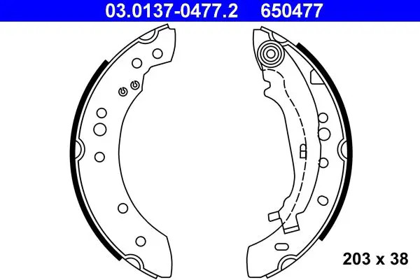 ATE 03.0137-0477.2 Jeu de mâchoires de frein arrière pour Colt Forfour - Image 2