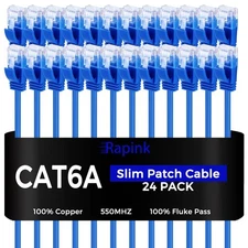 Câbles d'attelage Rapink Cat6a 5ft (24 Élimitée, Cat6a Câble Ethernet par correspondance 10G Supprimé