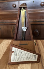 Vintage Seth Thomas Paquet Metronome De Maelzel Wood Wind Up Music Timer Works