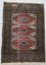 Vintage Hand Made Traditional Rug Oriental Wool Multicolor Carpet 90x65 cm