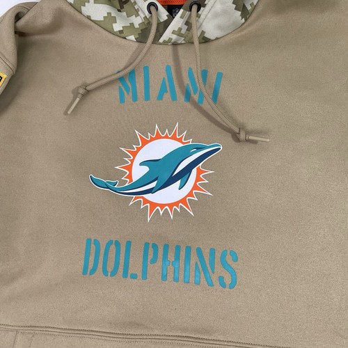 Miami Dolphins Nike Hoodie Mens Large Salute To Service Military Army Sweatshirt - Picture 2 of 18