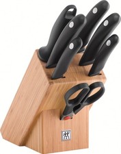 ZWILLING Style Messerblock Set mit Küchen Koch Messer, Schere / Natur Bambus NEU