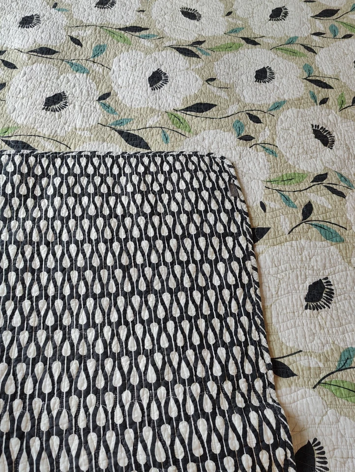 Colcha Echo 100 % algodón estampado gráfico 2 lados queen/completa Foto 2 de 4