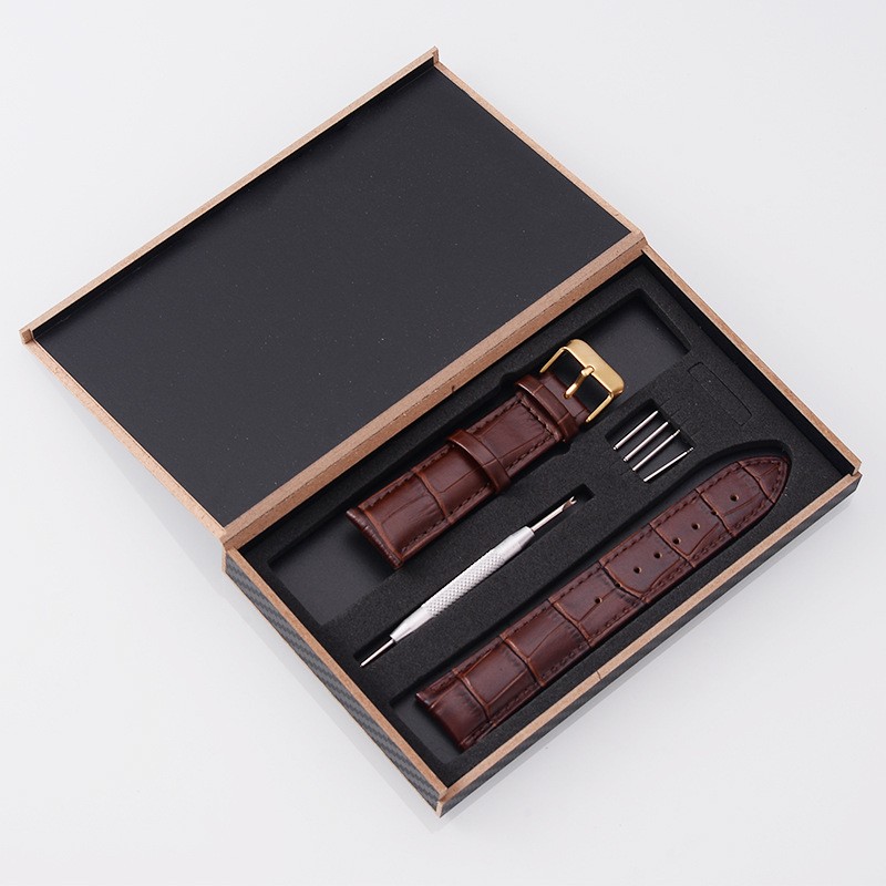 Genuine Leather Watch Band High Quality Cowhide Strap Deployment Clasp 12-24mm
