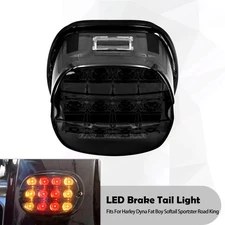 Smoke Lens LED Brake Tail Lights w/ Turn Signals For Harley Softail Touring Dyna