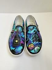 Zapatos Vans sin cordones Disney Peter Pan personalizados detallados piel pintada para mujer talla 8