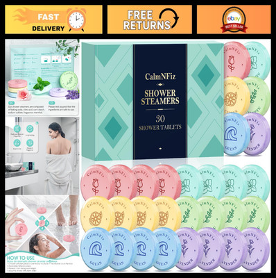 30 Pack Shower Steamers Gift Set - Aromatherapy Bath Bombs, 6 Scents, Self-Care