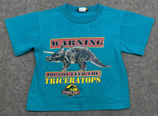 Vintage 90s 1992 Jurassic Park Movie Promo Tee T Shirt Kids Youth 7 L Blue