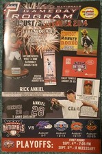 AUG/SEPT 2014 POTOMAC NATIONALS GAMEDAY PROGRAM - RICK ANKIEL, JASON WERTH COVER