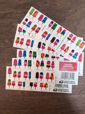2018 USPS SHEET OF 100 FIRST CLASS LETTER STAMPS FROZEN TREATS 78&cent;