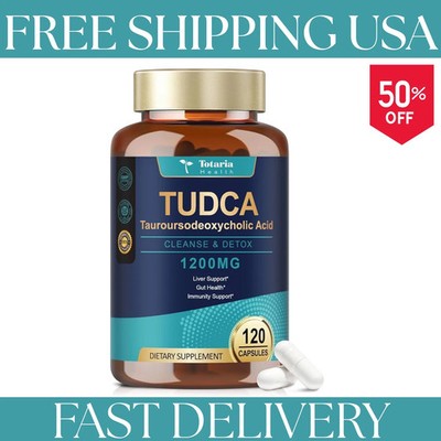 TUDCA Bile Salts 1200mg (Tauroursodeoxycholic Acid), Plant-Based Blend 120Caps