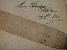 LOT 1839 antique LEATHER FRIENDS' QUAKER & BOOKMARK owned ELDRIDGE west town pa