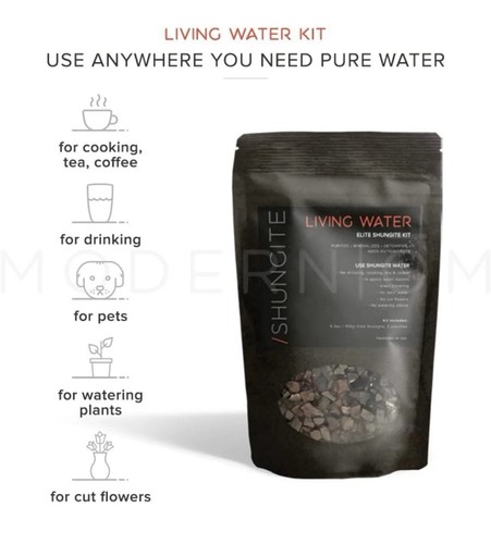 Kit Acqua Viva Shungite Moderna ŌM | Ghiaia Pietra Shungite Elite Pronta all'uso - Foto 2 di 8