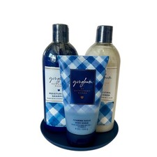 Bath  Body Works NEW Gingham Shampoo  Conditioner 16 oz plus BONUS Body Scrub