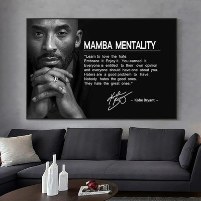 Leinwand Poster Kobe Bryant Wandbild BW Design 19''x27'' NBA für Wohnkultur