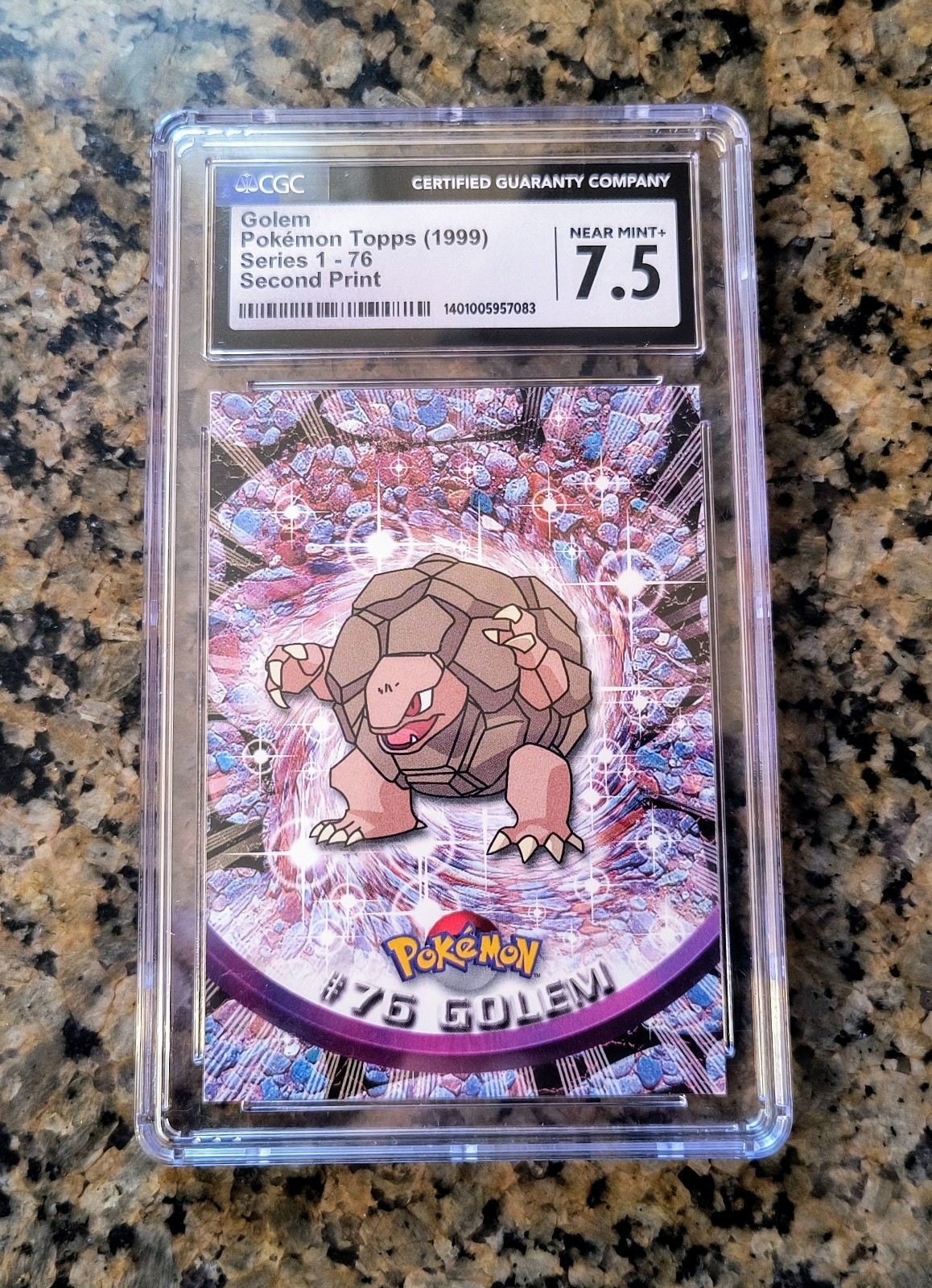 Golem Topps #76 Pokemon Card CGC 7.5 NM+ Series 1 Second Print Vintage! (1999)🪨
