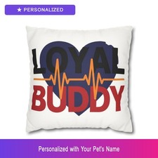 Custom Boxer Paw Print Heartbeat Throw Pillow Personalized Pet Name Dog Owner