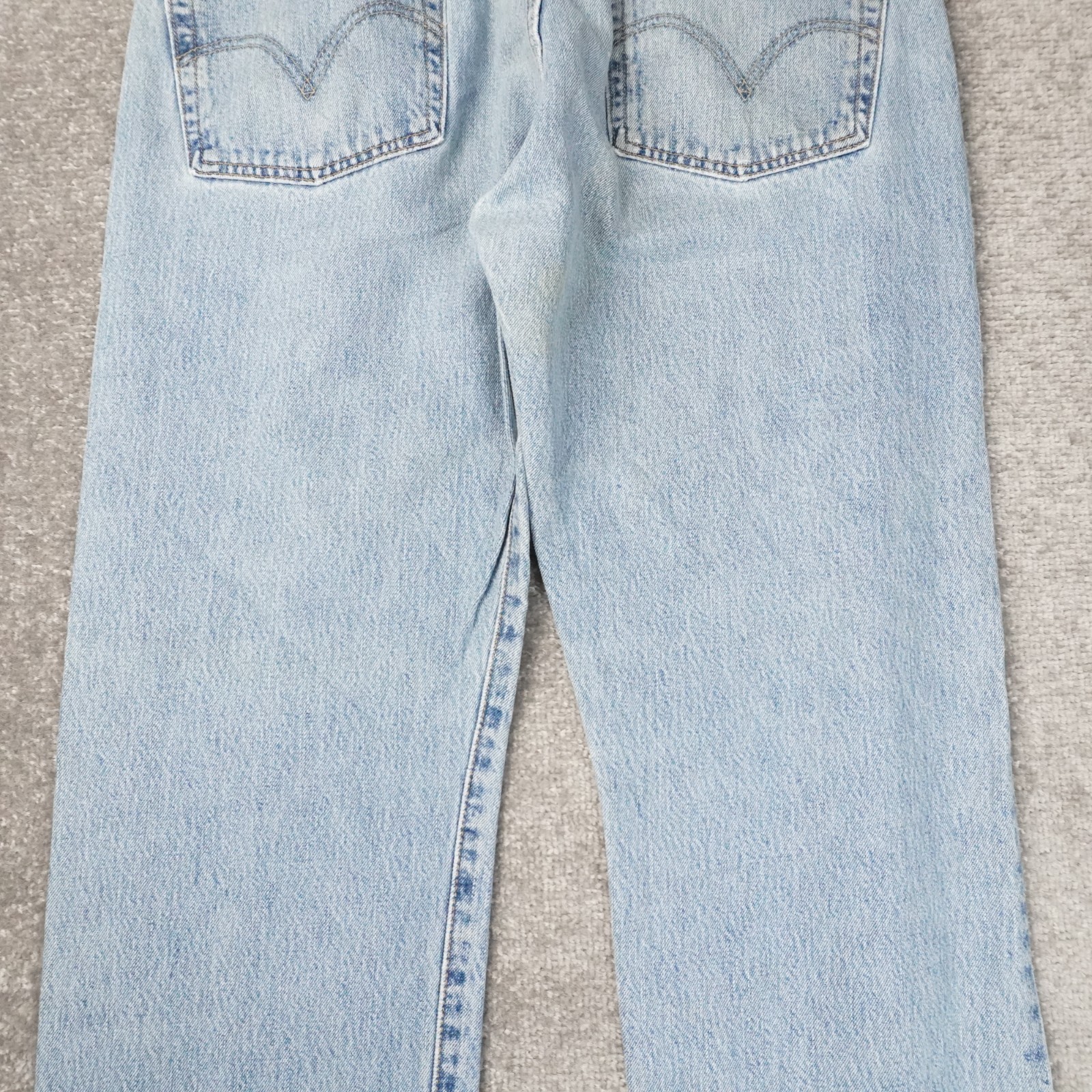 Levi's 501 Mens 35x32 Light Wash Straight Leg Blue Denim Jeans thumbnail 12