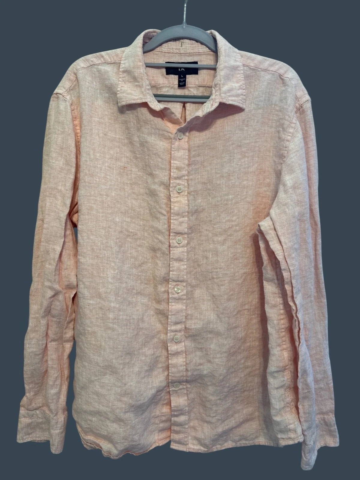 BR Banana Republic Men's Button Up Pink Shirt Linen Size L