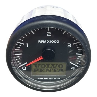 Volvo Penta EVC Tachometer Gauge 4000rpm, Black, 21628168, OEM ( Blemishes )