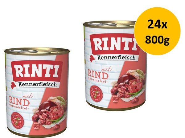 Rinti Pur Kennerfleisch Rind | 24X 800G Hundefutter Nass-image