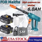 18V For Makita Car High Pressure Washer Gun Jet Water Cleaner  6-in-1 Cordless