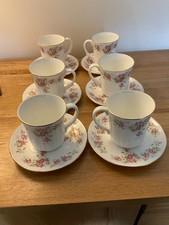 6x Vintage Duchess Bone China June Bouquet Cup / Mug and Saucer set