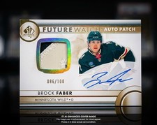 23-24 SP Authentic Hockey #109 Brock Faber Limited Auto Patch Future Watch /100