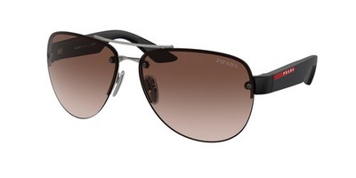 NEW Prada Linea Rossa 55YS Sunglasses 5AV02P Grey 100% AUTHENTIC