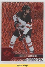 2022 Team Canada Juniors Red Champagne Foilboard Rebecca Johnston #47 READ 17mb