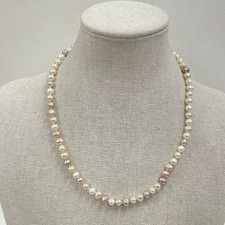 18 Hand Knotted 6mm Freshwater Pearl Necklace With Sterling Silver Clasp 1