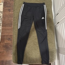 Adidas Track Pants Womens SMALL Black Tiro 17 Climacool 3 Stripes Joggers